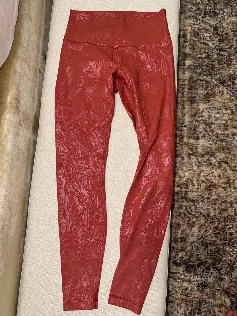 Red/orange lululemon Textured High-Waist Leggings